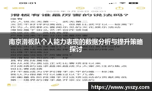南京滑板队个人能力表现的数据分析与提升策略探讨